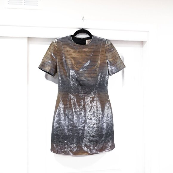 Jasmine Di Milo Size 6 Metallic Fit and Flare Mini Dress - Picture 2 of 12